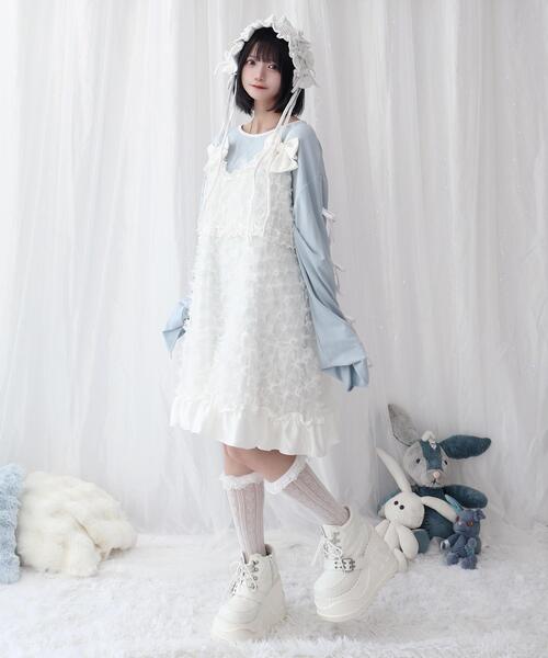 whinny きらめいたふりりんワンピちゃん　ブラック Whinny（ホワイニー）の「Whinny/きらめいたふりりんワンピちゃん