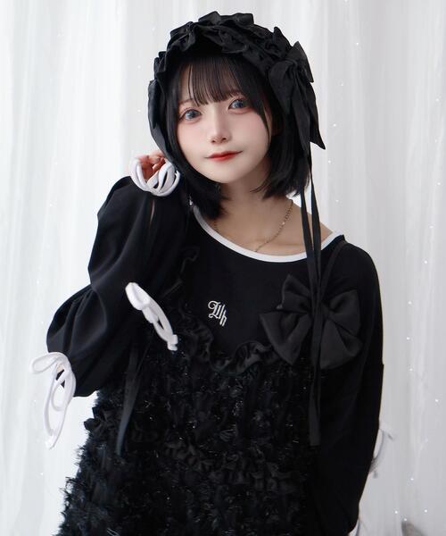 whinny きらめいたふりりんワンピちゃん　ブラック　新品未使用　値下げ不可 セール】Whinny/きらめいたふりりんワンピちゃん（ワンピース