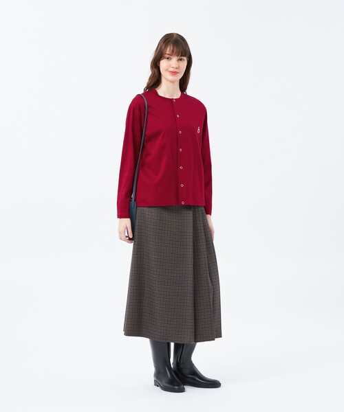 MACKINTOSH PHILOSOPHY（ﾏｯｷﾝﾄｯｼｭ ﾌｨﾛｿﾌｨｰ）の「バッキンガムベア コットンポンチカーデ（カーディガン/ボレロ・レディース・レッド系その他2/ベージュ系その他/ダークネイビー・38）」の4枚目の写真