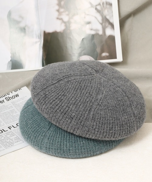 Sense of Grace(センスオブグレース)の「リブ編み サーモニットベレー(ハンチング/ベレー帽・メンズ・グレー/ブラック/ライトブルー/ブラウン・FREE)」の3枚目の写真