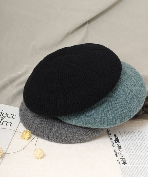 Sense of Grace(センスオブグレース)の「リブ編み サーモニットベレー(ハンチング/ベレー帽・メンズ・グレー/ブラック/ライトブルー/ブラウン・FREE)」の1枚目の写真