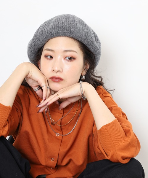 Sense of Grace(センスオブグレース)の「リブ編み サーモニットベレー(ハンチング/ベレー帽・メンズ・グレー/ブラック/ライトブルー/ブラウン・FREE)」の16枚目の写真