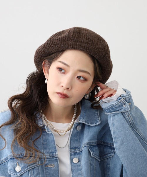 Sense of Grace(センスオブグレース)の「リブ編み サーモニットベレー(ハンチング/ベレー帽・メンズ・グレー/ブラック/ライトブルー/ブラウン・FREE)」の21枚目の写真