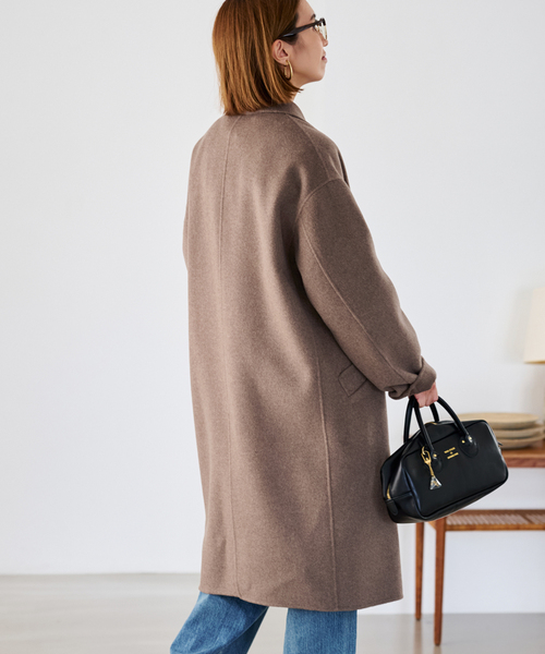 フレームワーク　黒 ダブルブレスト ウールコート ダブルブレストウールコート – KUOSE.com