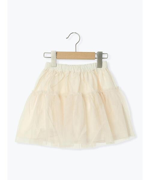 Samansa Mos2 Lagom(サマンサモスモスラーゴム)の「チュールスカート(スカート・キッズ・キナリ/モカ・小(S)/中(M)/大(L)/特(XL))」の2枚目の写真