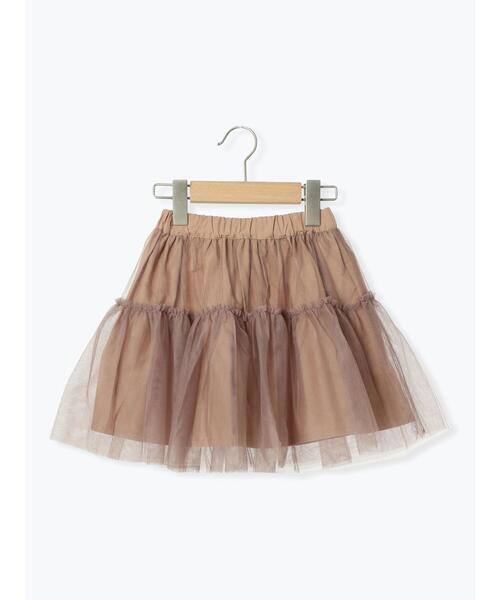 Samansa Mos2 Lagom(サマンサモスモスラーゴム)の「チュールスカート(スカート・キッズ・キナリ/モカ・小(S)/中(M)/大(L)/特(XL))」の1枚目の写真