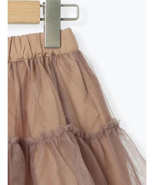 Samansa Mos2 Lagom(サマンサモスモスラーゴム)の「チュールスカート(スカート・キッズ・キナリ/モカ・小(S)/中(M)/大(L)/特(XL))」の4枚目の写真