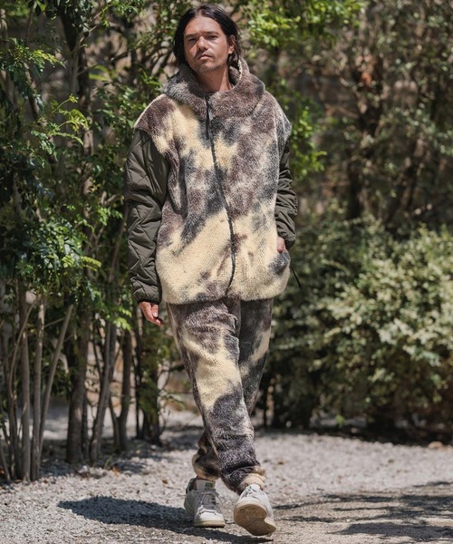 CAMBIO(カンビオ)の「mj11133-Monotone Marble Fake Fur Curved Zipper Blouson フーディージャケット(A56025cmb)(その他アウター・メンズ・ブラウン/ブラック・S/M/L)」の7枚目の写真
