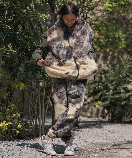 CAMBIO(カンビオ)の「mj11133-Monotone Marble Fake Fur Curved Zipper Blouson フーディージャケット(A56025cmb)(その他アウター・メンズ・ブラウン/ブラック・S/M/L)」の8枚目の写真