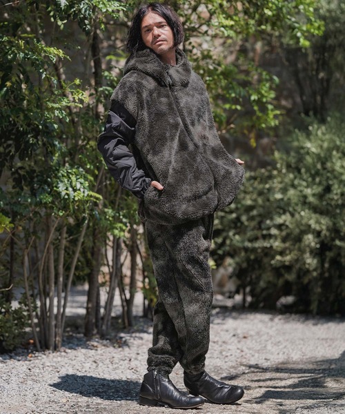 CAMBIO(カンビオ)の「mj11133-Monotone Marble Fake Fur Curved Zipper Blouson フーディージャケット(A56025cmb)(その他アウター・メンズ・ブラウン/ブラック・S/M/L)」の13枚目の写真