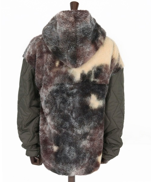 CAMBIO(カンビオ)の「mj11133-Monotone Marble Fake Fur Curved Zipper Blouson フーディージャケット(A56025cmb)(その他アウター・メンズ・ブラウン/ブラック・S/M/L)」の15枚目の写真