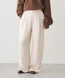 ラウンジドレス ホワイト　パンツ ワイドベルトサテンパンツ（その他パンツ）｜LOUNGEDRESS