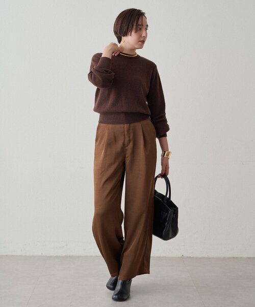 LOUNGEDRESS（ラウンジドレス）の「ワイドベルトサテンパンツ 2nd（その他パンツ・レディース・アイボリー/ブラウン・SMALL/MEDIUM）」の18枚目の写真