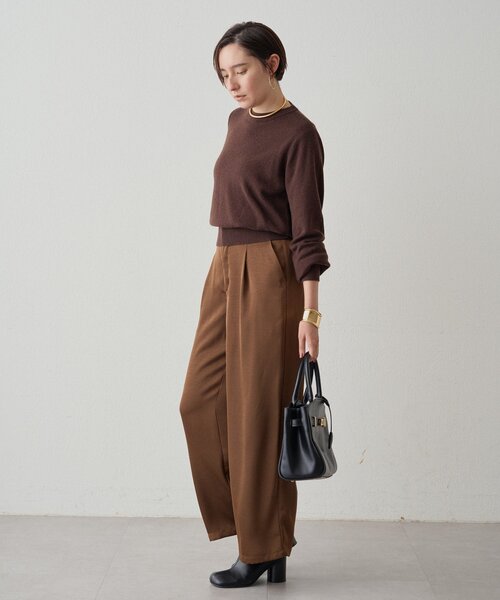 LOUNGEDRESS（ラウンジドレス）の「ワイドベルトサテンパンツ 2nd（その他パンツ・レディース・アイボリー/ブラウン・SMALL/MEDIUM）」の17枚目の写真