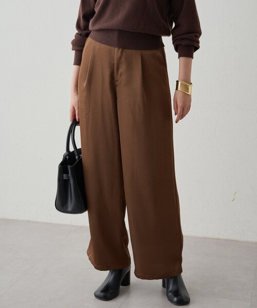 LOUNGEDRESS（ラウンジドレス）の「ワイドベルトサテンパンツ 2nd（その他パンツ・レディース・アイボリー/ブラウン・SMALL/MEDIUM）」の14枚目の写真