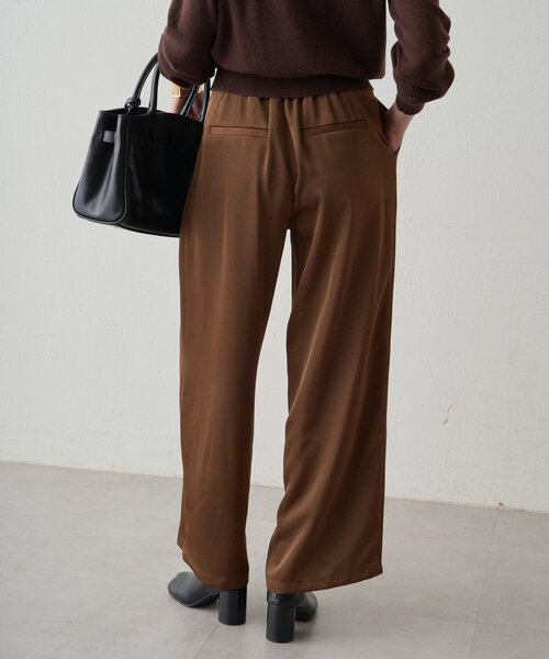 LOUNGEDRESS（ラウンジドレス）の「ワイドベルトサテンパンツ 2nd（その他パンツ・レディース・アイボリー/ブラウン・SMALL/MEDIUM）」の10枚目の写真