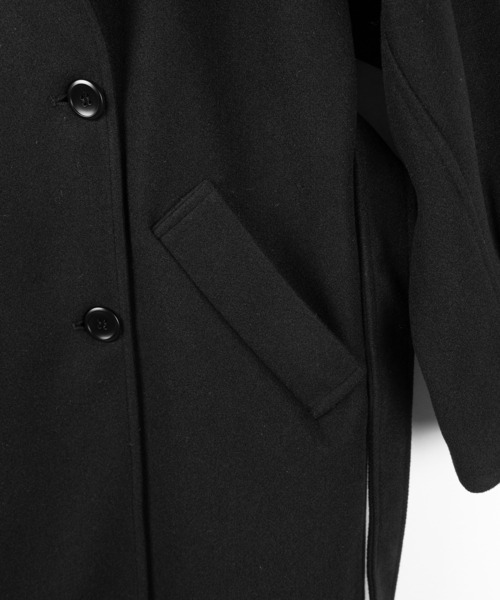 me+em select（ミームセレクト）の「【 ウエストマークベルトSET 】２WAY スタンドカラーレディメルトントレンチロングコート ／ 2WAY stand collar lady melton trench long coat（トレンチコート・レディース・ブラック/チャコール・FREE）」の7枚目の写真