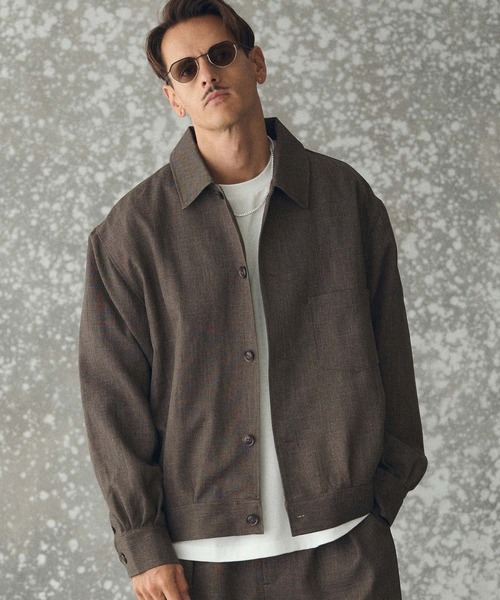 mj11160- Wool-like Sharky Worker Jacket ワークジャケット(TRM-T7367