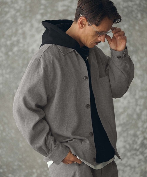 THEOREM(セオレム)の「mj11160- Wool-like Sharky Worker Jacket ワークジャケット(TRM-T7367)(その他アウター・メンズ・グレー/ブラック/ブラウン・M/L/XL)」の12枚目の写真