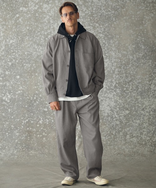 mj11160- Wool-like Sharky Worker Jacket ワークジャケット(TRM-T7367