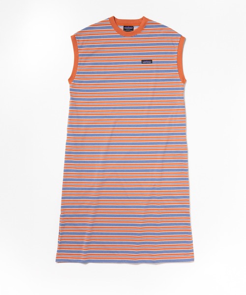 THOUSAND MILE（サウザンドマイル）の「[L's]FRENCH SLEEVE OP BORDER T/C JERSEY/フレンチスリーブワンピース ボーダー（ワンピース・レディース・ブルー系その他/オレンジ系その他・FREE）」の2枚目の写真
