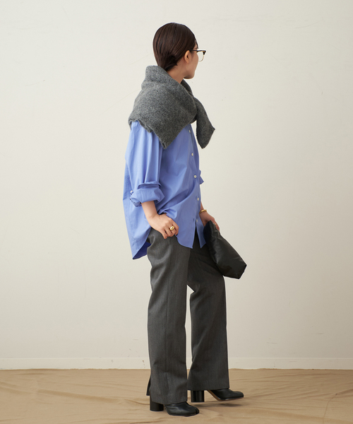 plage（プラージュ）の「PEACH COTTON シャツ（シャツ/ブラウス・レディース・サックスブルー/ホワイト・FREE）」の4枚目の写真