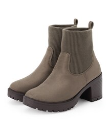 SHOO・LA・RUE | ヒールアップ はきぐちニットブーツ(ブーツ)