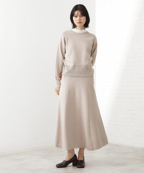 THE SHOP TK （ザ ショップ ティーケー ）の「【前後2WAY】ニットセットアップ（セットアップ・レディース・スミクロ/ダークグリーン/ナチュラル・12/13）」の3枚目の写真