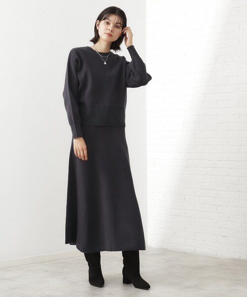THE SHOP TK （ザ ショップ ティーケー ）の「【前後2WAY】ニットセットアップ（セットアップ・レディース・スミクロ/ダークグリーン/ナチュラル・12/13）」の5枚目の写真