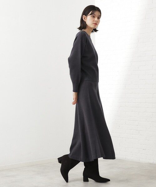 THE SHOP TK （ザ ショップ ティーケー ）の「【前後2WAY】ニットセットアップ（セットアップ・レディース・スミクロ/ダークグリーン/ナチュラル・12/13）」の6枚目の写真