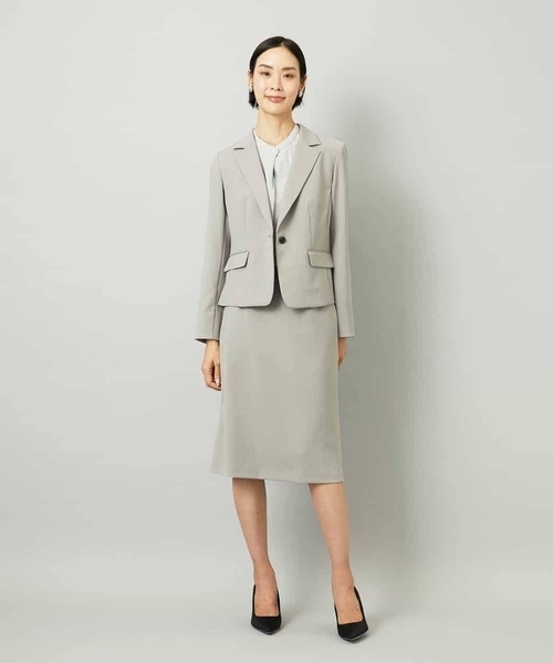 MICHEL KLEIN（ミッシェル・クラン）の「[セットアップ対応]セミフレアスカート（スカート・レディース・グレー/ブラック・38）」の16枚目の写真