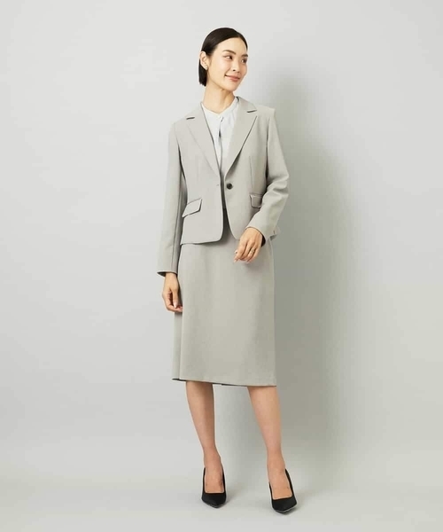 MICHEL KLEIN（ミッシェル・クラン）の「[セットアップ対応]セミフレアスカート（スカート・レディース・グレー/ブラック・38）」の15枚目の写真