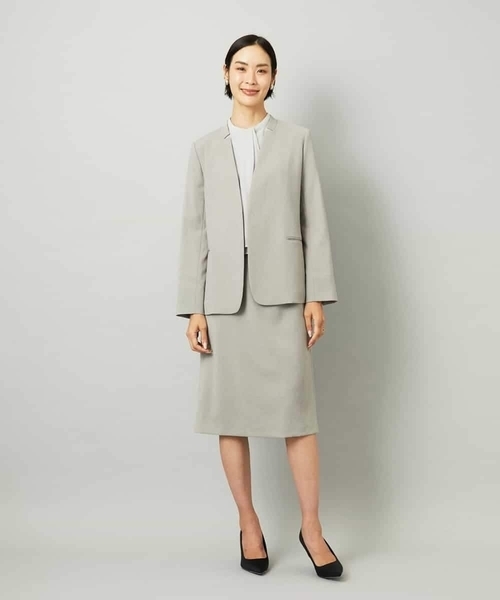 MICHEL KLEIN（ミッシェル・クラン）の「[セットアップ対応]セミフレアスカート（スカート・レディース・グレー/ブラック・38）」の14枚目の写真