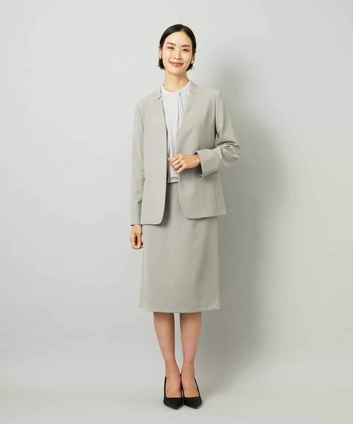 MICHEL KLEIN（ミッシェル・クラン）の「[セットアップ対応]セミフレアスカート（スカート・レディース・グレー/ブラック・38）」の13枚目の写真