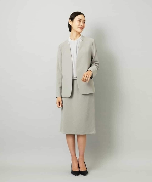 MICHEL KLEIN（ミッシェル・クラン）の「[セットアップ対応]セミフレアスカート（スカート・レディース・グレー/ブラック・38）」の12枚目の写真
