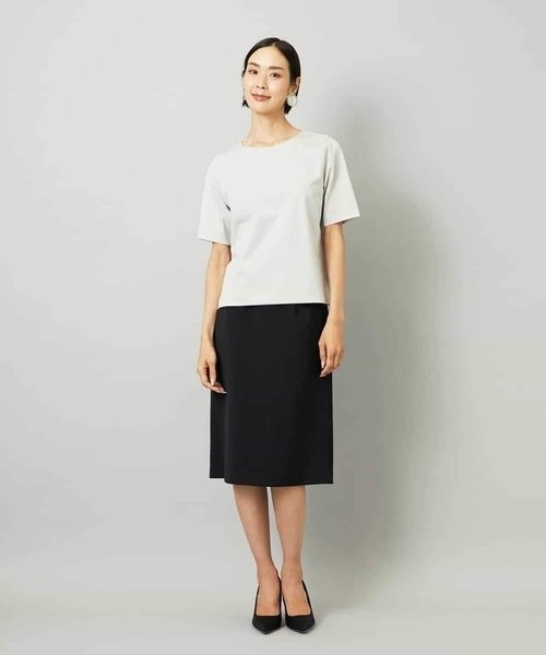 MICHEL KLEIN（ミッシェル・クラン）の「[セットアップ対応]セミフレアスカート（スカート・レディース・グレー/ブラック・38）」の21枚目の写真