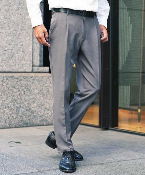 セール】TPU フレックス ストレッチ タックテーパードパンツ