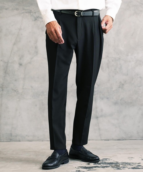 セール】TPU フレックス ストレッチ タックテーパードパンツ