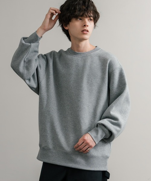 セール】ヘビーウェイト裏起毛オーバーサイズクルーネックトレーナー