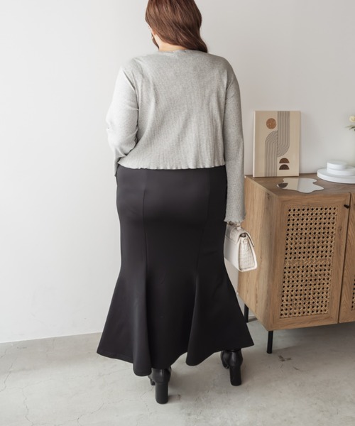 CLETTE(クレット)の「CLETTEオリジナルフロントギャザーデザインカーディガン(カーディガン/ボレロ・レディース・グレー/ブラック・LL/3L/4L)」の13枚目の写真