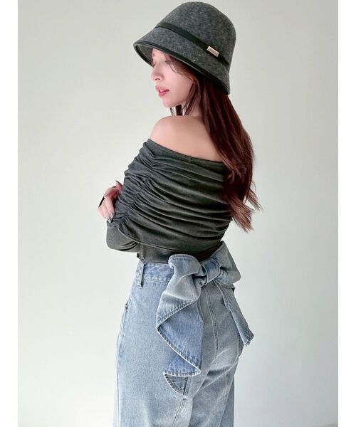 RESEXXY（リゼクシー）の「フェルトベルハット（ハット・レディース・チャコールグレー/ブラック/ベージュ・FREE）」の5枚目の写真