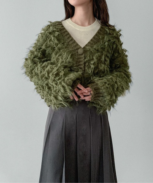 on:nue（オンニュ）の「【on:nue】[お気に入り登録数4,000突破！][着用動画あり！] ループフリンジニットカーディガン（カーディガン/ボレロ・レディース・ベージュ/ブラウン/カーキ/アイボリー・FREE）」の4枚目の写真