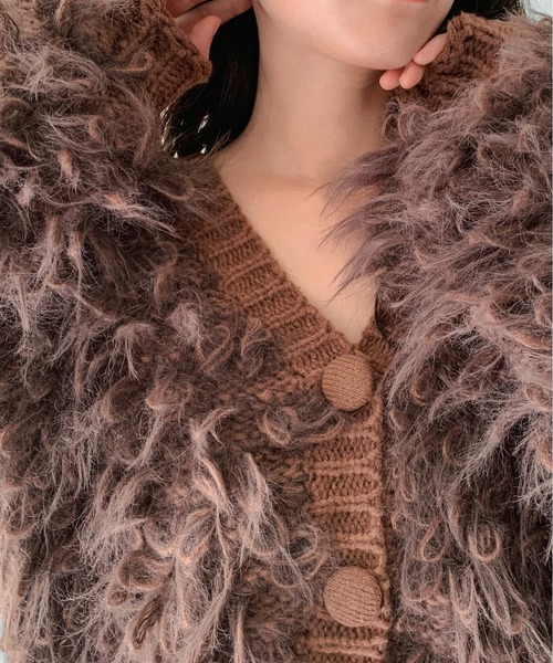 on:nue（オンニュ）の「【on:nue】[お気に入り登録数4,000突破！][着用動画あり！] ループフリンジニットカーディガン（カーディガン/ボレロ・レディース・ベージュ/ブラウン/カーキ/アイボリー・FREE）」の14枚目の写真