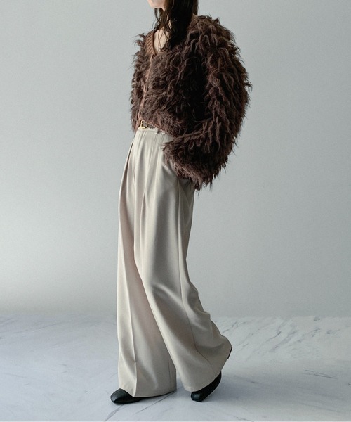 on:nue（オンニュ）の「【on:nue】[お気に入り登録数4,000突破！][着用動画あり！] ループフリンジニットカーディガン（カーディガン/ボレロ・レディース・ベージュ/ブラウン/カーキ/アイボリー・FREE）」の17枚目の写真