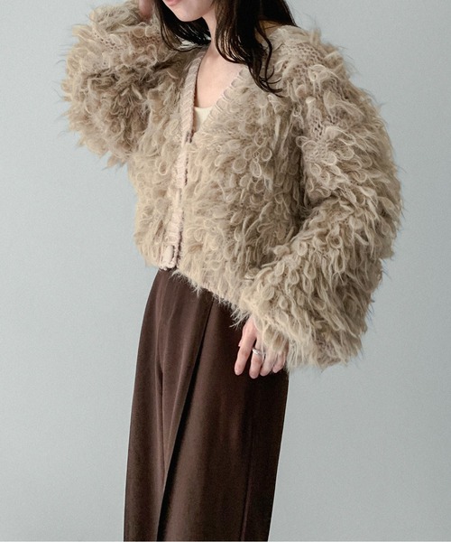 on:nue（オンニュ）の「【on:nue】[お気に入り登録数4,000突破！][着用動画あり！] ループフリンジニットカーディガン（カーディガン/ボレロ・レディース・ベージュ/ブラウン/カーキ/アイボリー・FREE）」の22枚目の写真