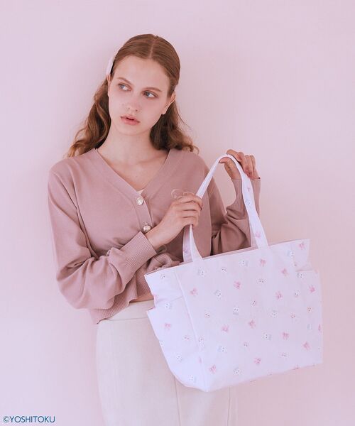 クリーミーねこ/うさぎサイドポケットトート（トートバッグ）｜Maison