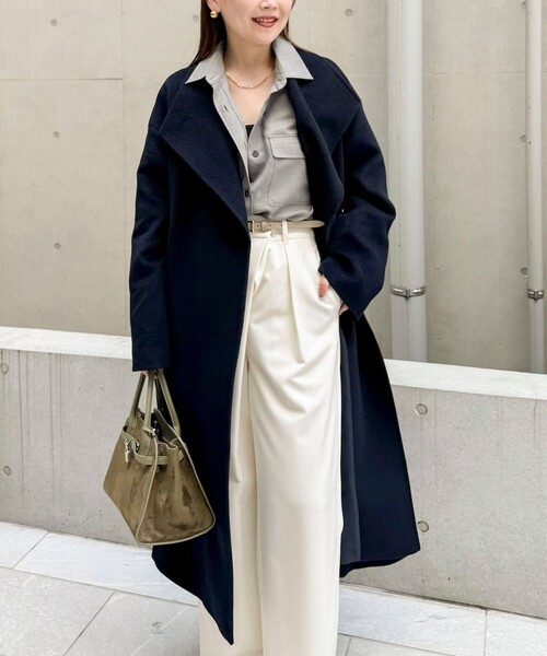 アンゴラビーバーベルテッドロングコート（その他アウター）｜NOLLEY'S