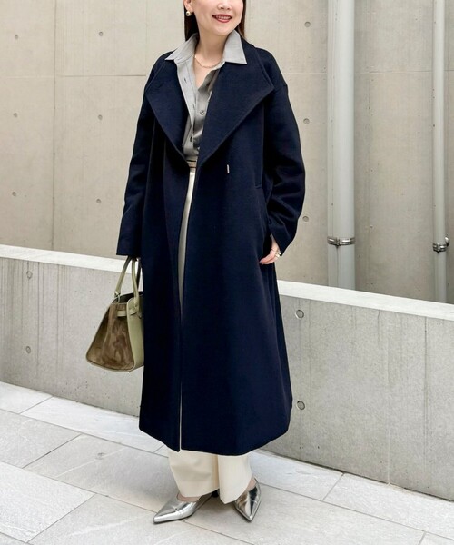 一部WEB限定色】アンゴラビーバーベルテッドロングコート（その他