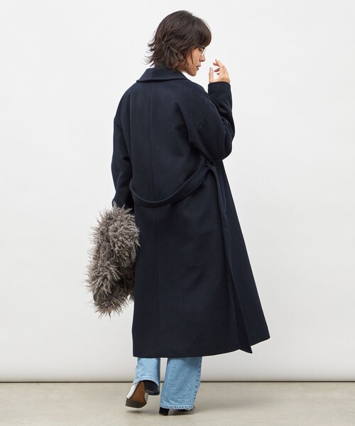 一部WEB限定色】アンゴラビーバーベルテッドロングコート（その他
