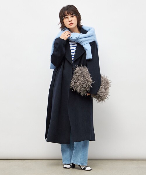 アンゴラビーバーベルテッドロングコート（その他アウター）｜NOLLEY'S